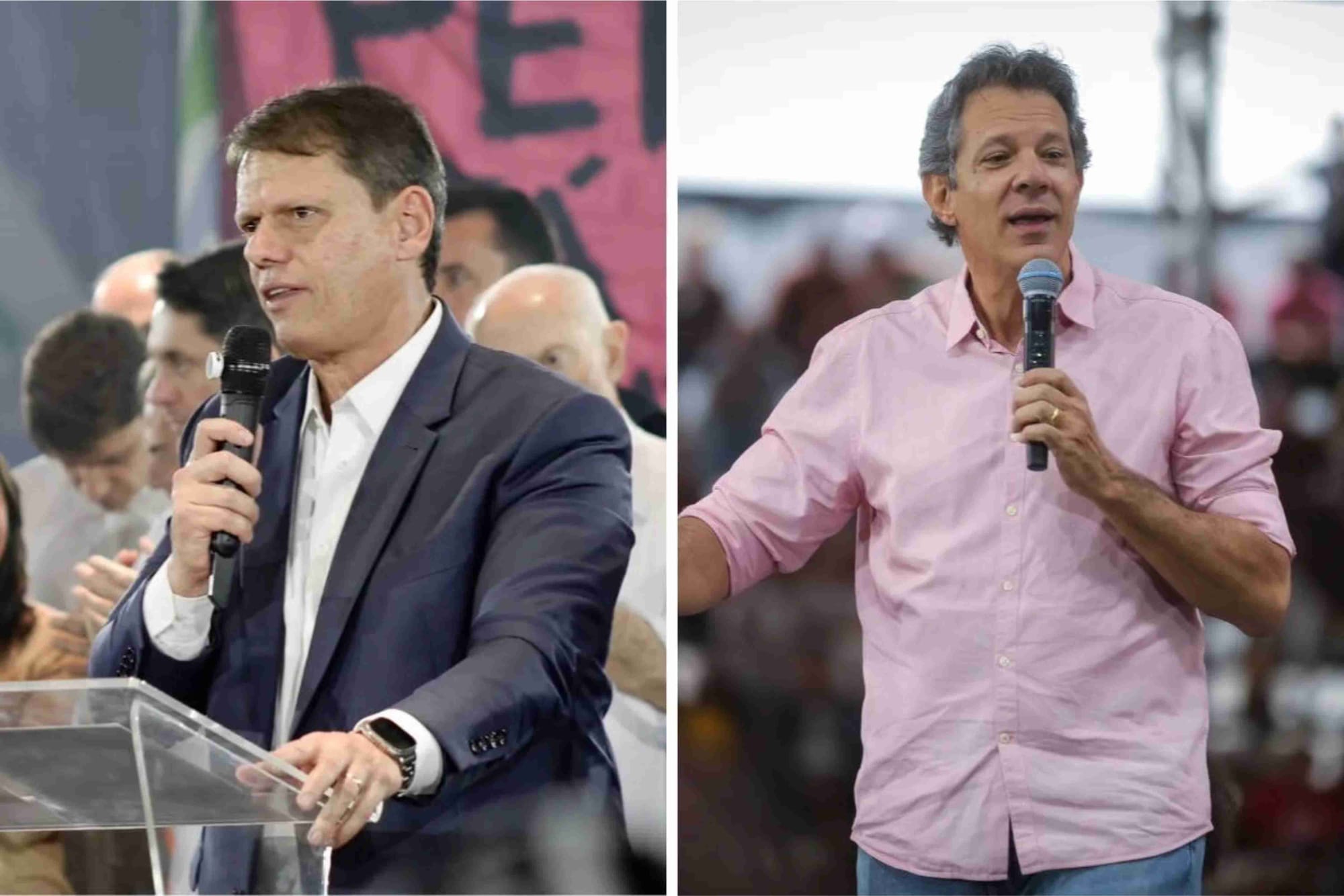 Tarcísio tem 55,3% contra 35,1% de Haddad e venceria no 1º turno em SP